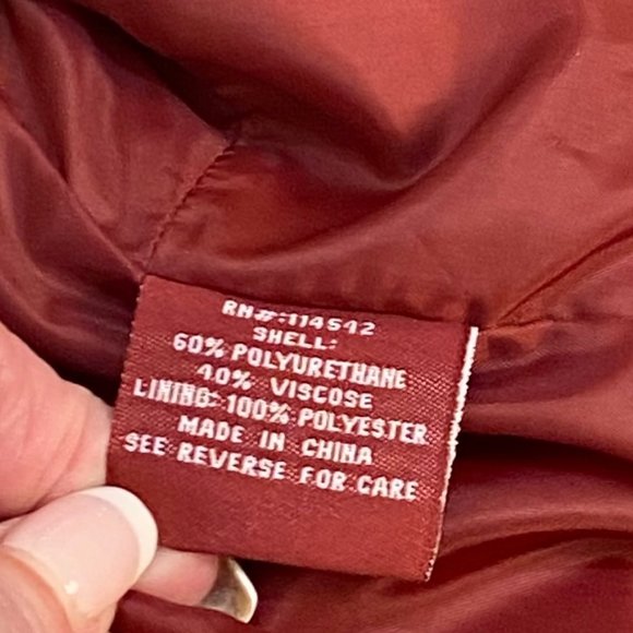 Jou Jou Faux Leather Burgundy Lined Zipper Front Closure - Picture 9 of 13